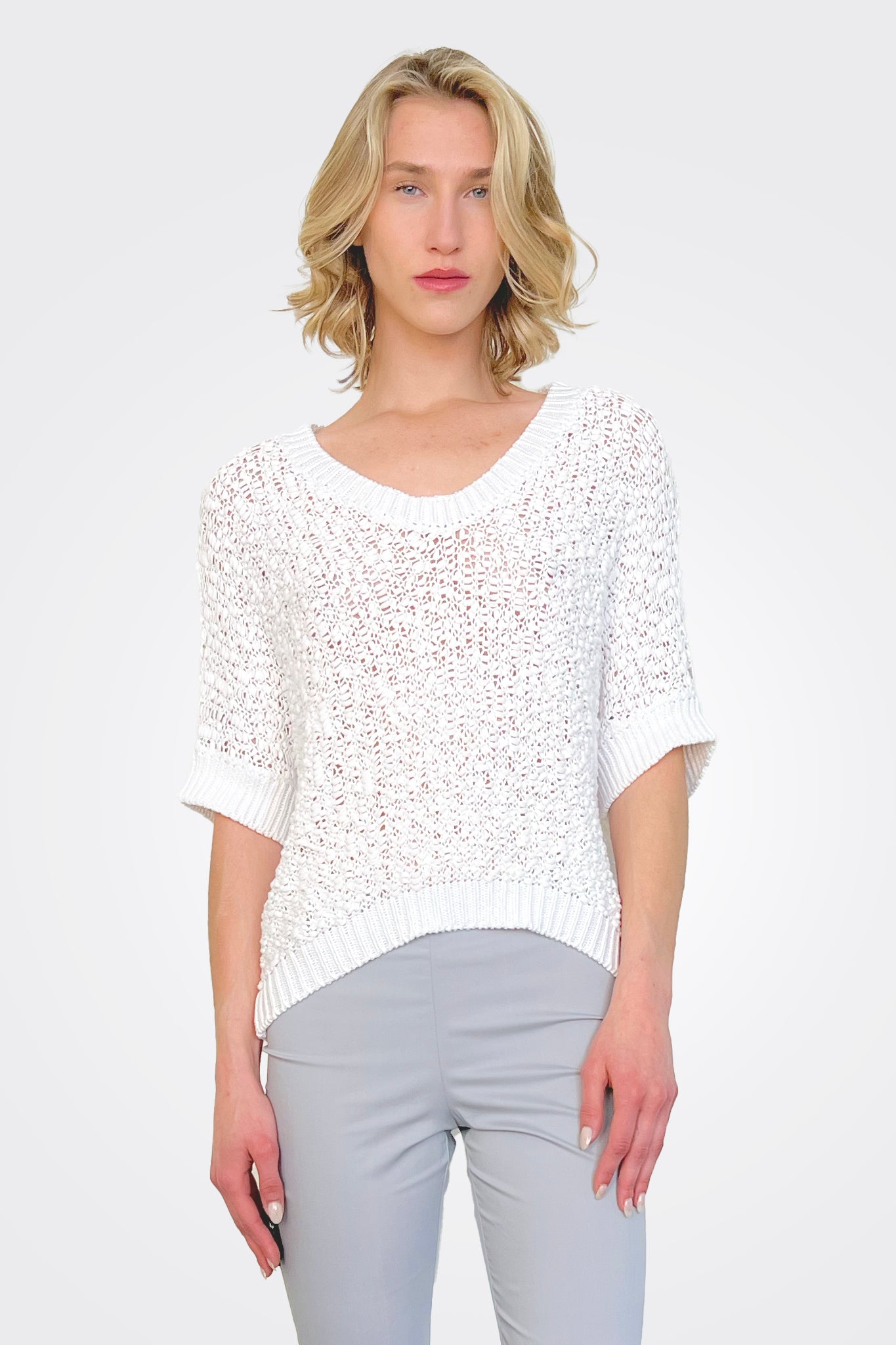 Ribbon Sweater - White by Hubert Gasser | 25 South Boutiques