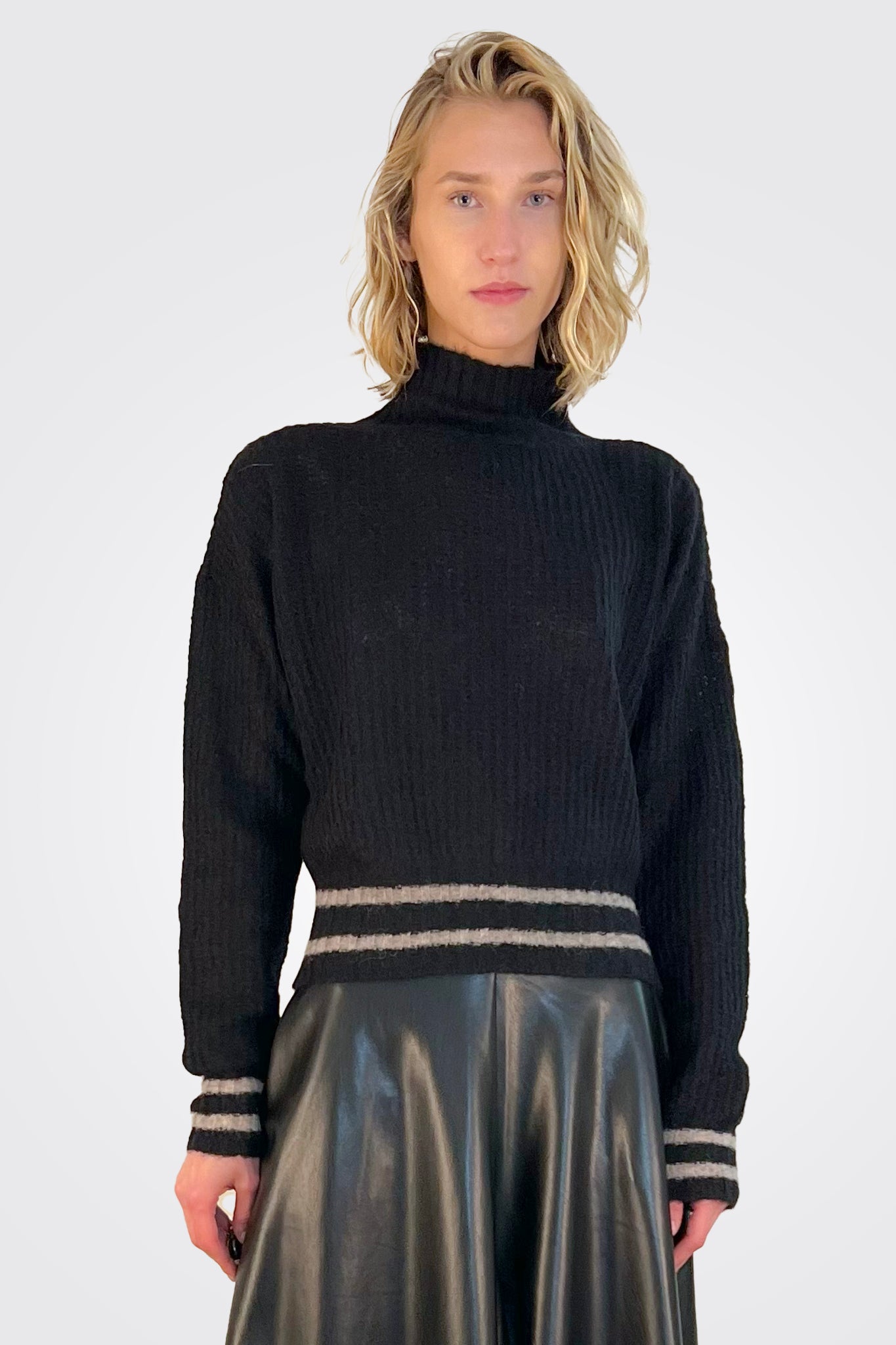 Banded Sweater - Nero by Malloni | 25 South Boutiques