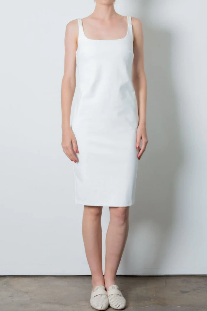 Taleen Stretch Tank Dress - White by Elaine Kim | 25 South Boutiques
