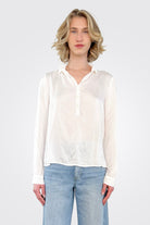 Tali Silk Shirt - White by CP Shades — alternate view