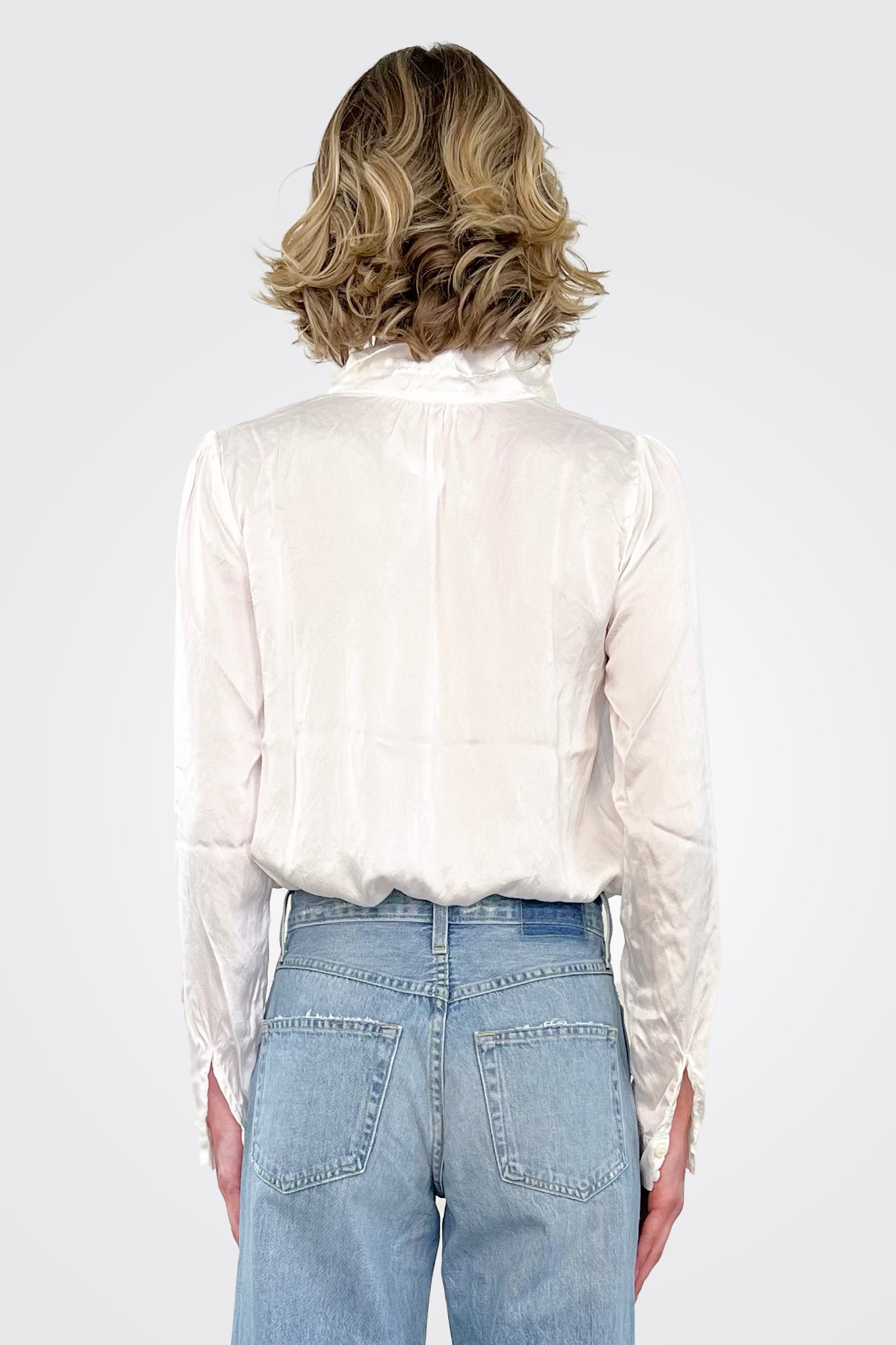 Tali Silk Shirt - White by CP Shades — view 3