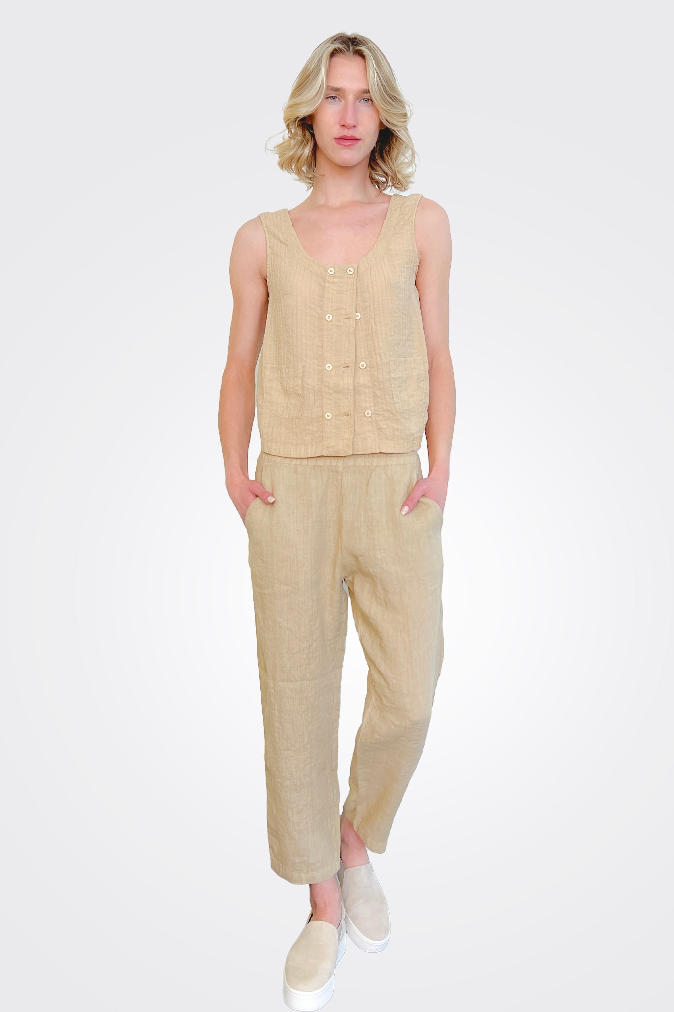 Cropped Ankle Trousers - Tan by Transit Par-Such | 25 South Boutiques