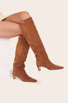Wally Tall Suede Boot - Tan by STAUD — alternate view