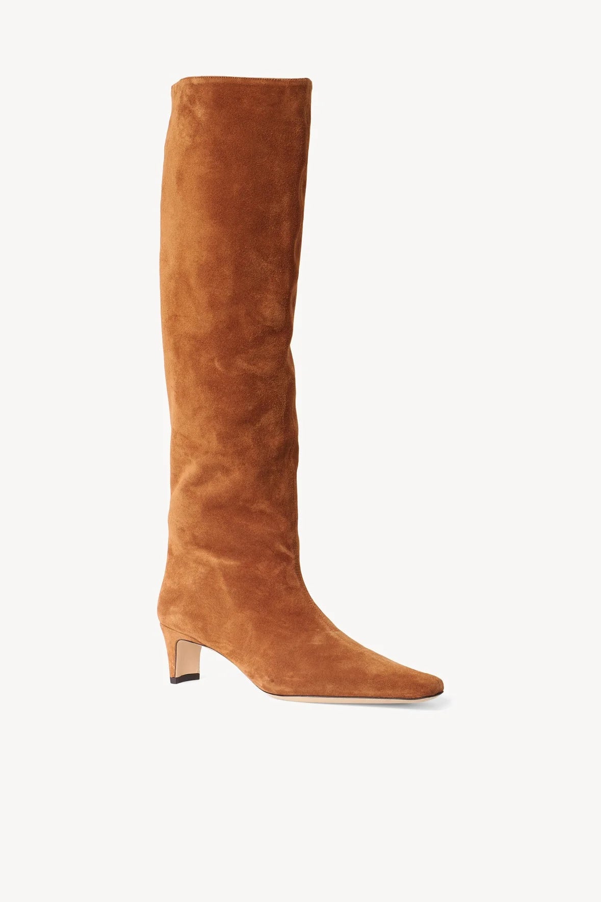 Wally Tall Suede Boot - Tan by STAUD — view 3