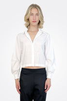 Stretch Cotton Poplin Shirt - Optical White by Tandem — view 6