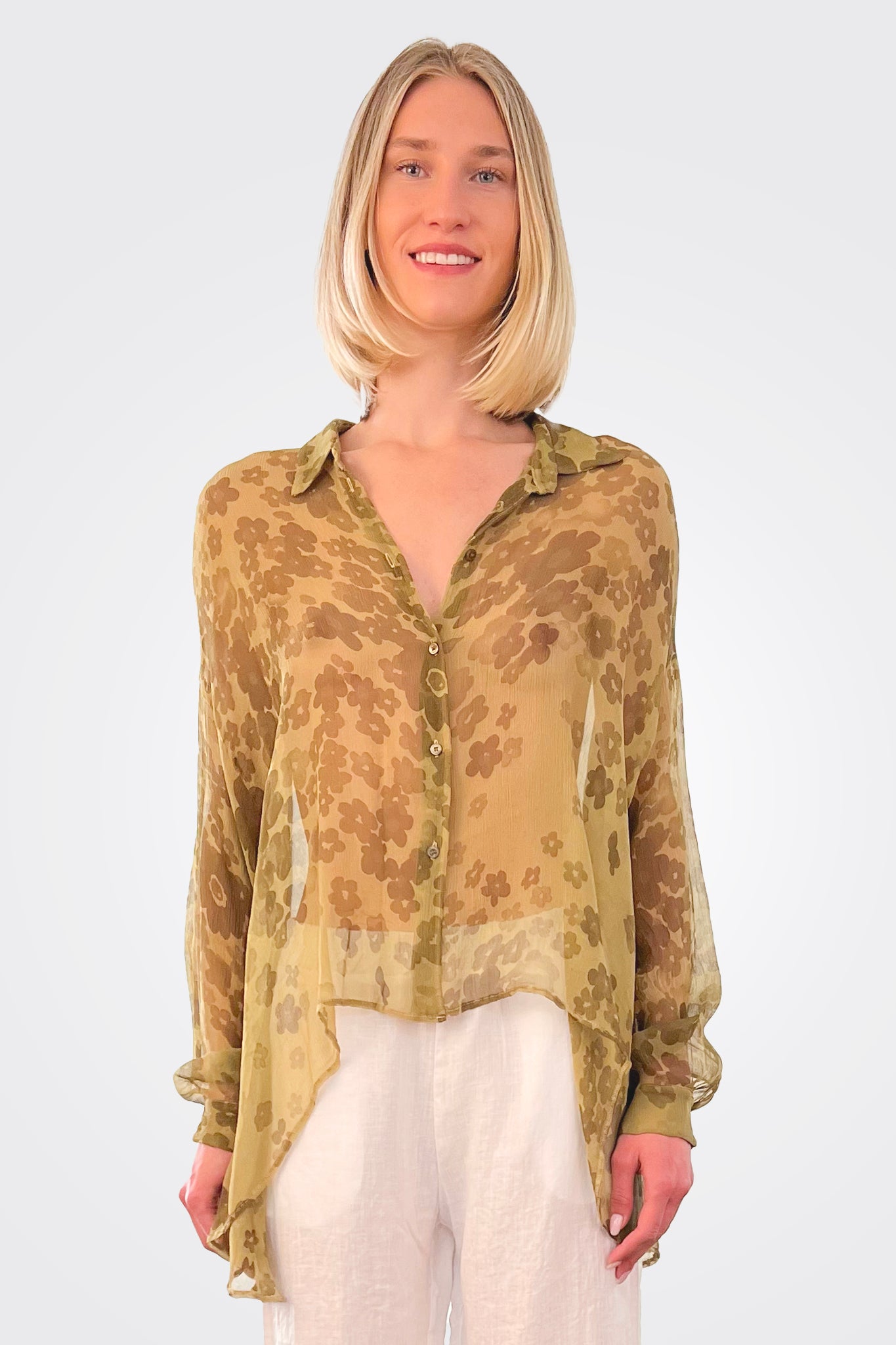 Hi Low Pattern Blouse - Oil by Tandem | 25 South Boutiques