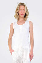 Cotton Rib Top - White by Kristensen | 25 South Boutiques