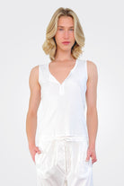 Cotton Rib Top - White by Kristensen — alternate view