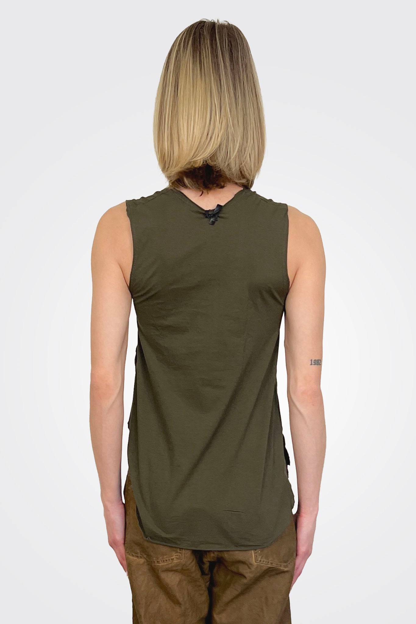 Garza Tank - Dark Olive by Serie Numerica — alternate view