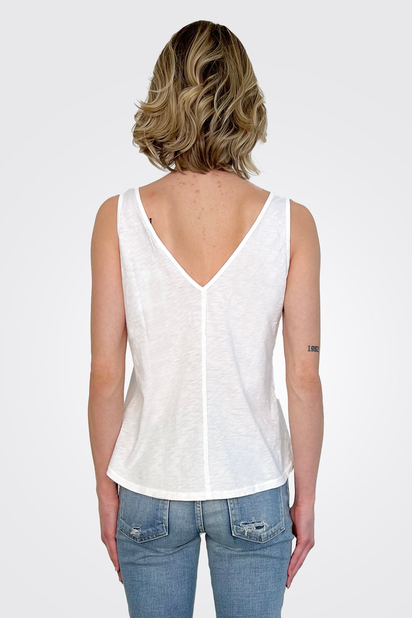Scarlett V Tank - White by Michael Stars — alternate view