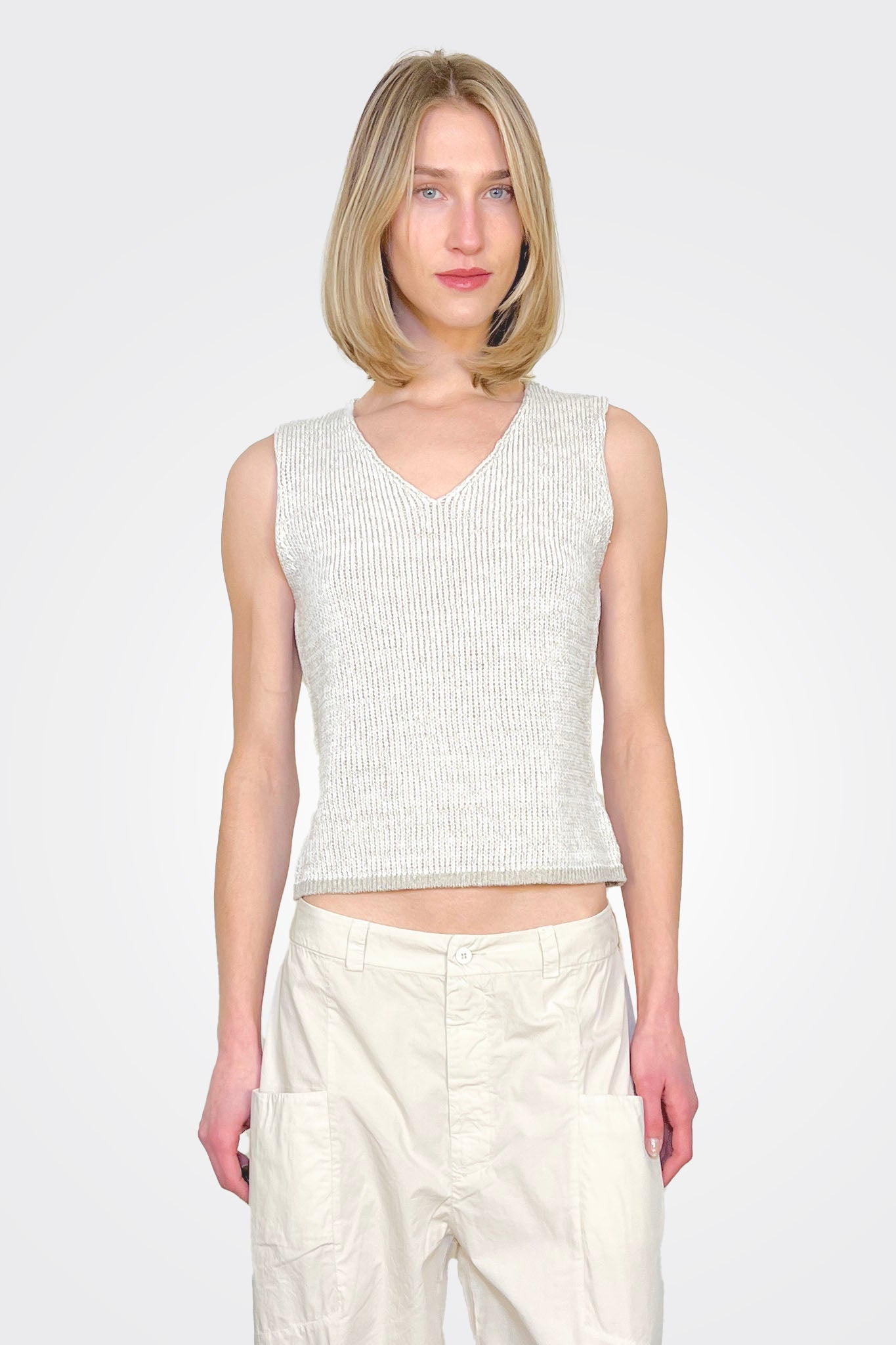 Two Tone Knit Tank - Milk by Transit Par-Such | 25 South Boutiques