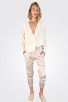 Silk Satin Shirt - Natural by Kristensen — view 4