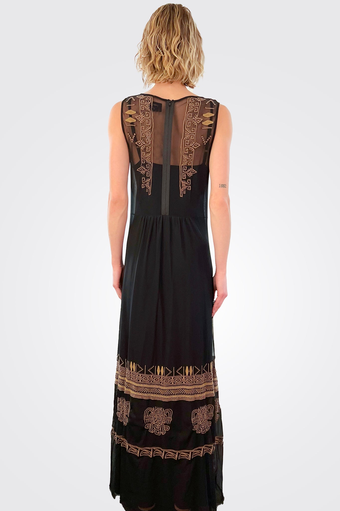 Tapiwa Mesh Dress - Black by Johnny Was — alternate view