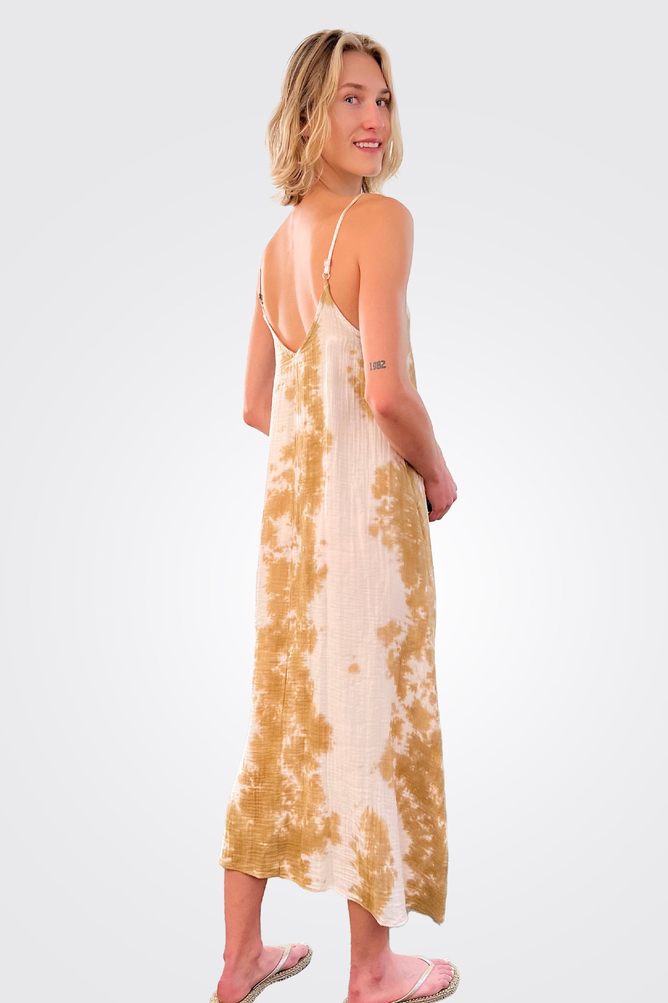 Center Seam Midi Dress - Taupe by Stark X — alternate view