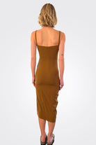 Nadege Draped Midi Dress - Tawny by Anemos — view 3