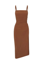 Nadege Draped Midi Dress - Tawny by Anemos — view 5
