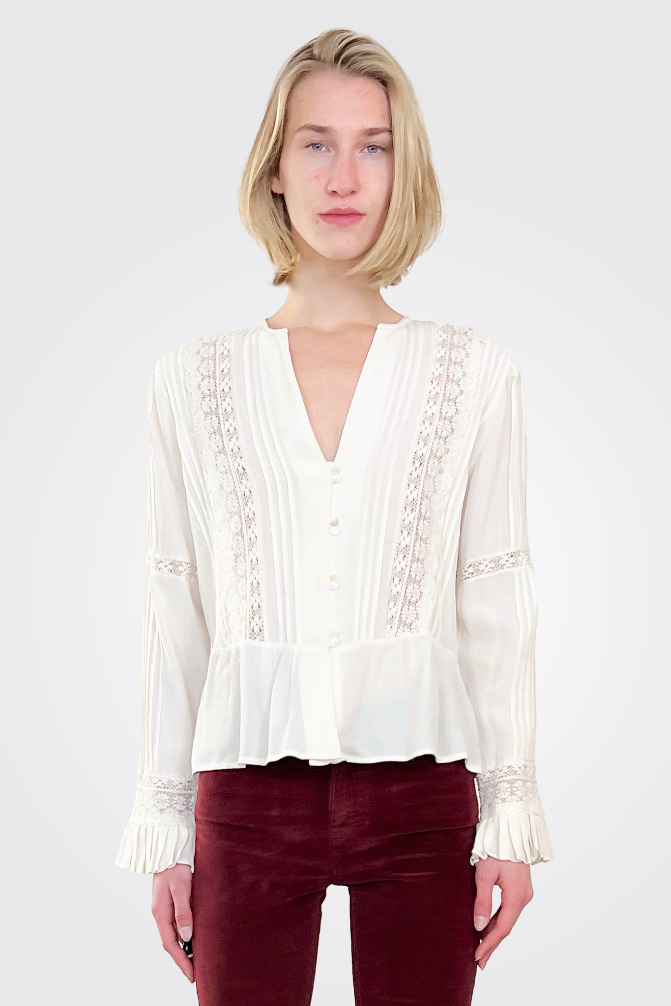 Lizze Blouse - Soft Light Beige by T.ba | 25 South Boutiques