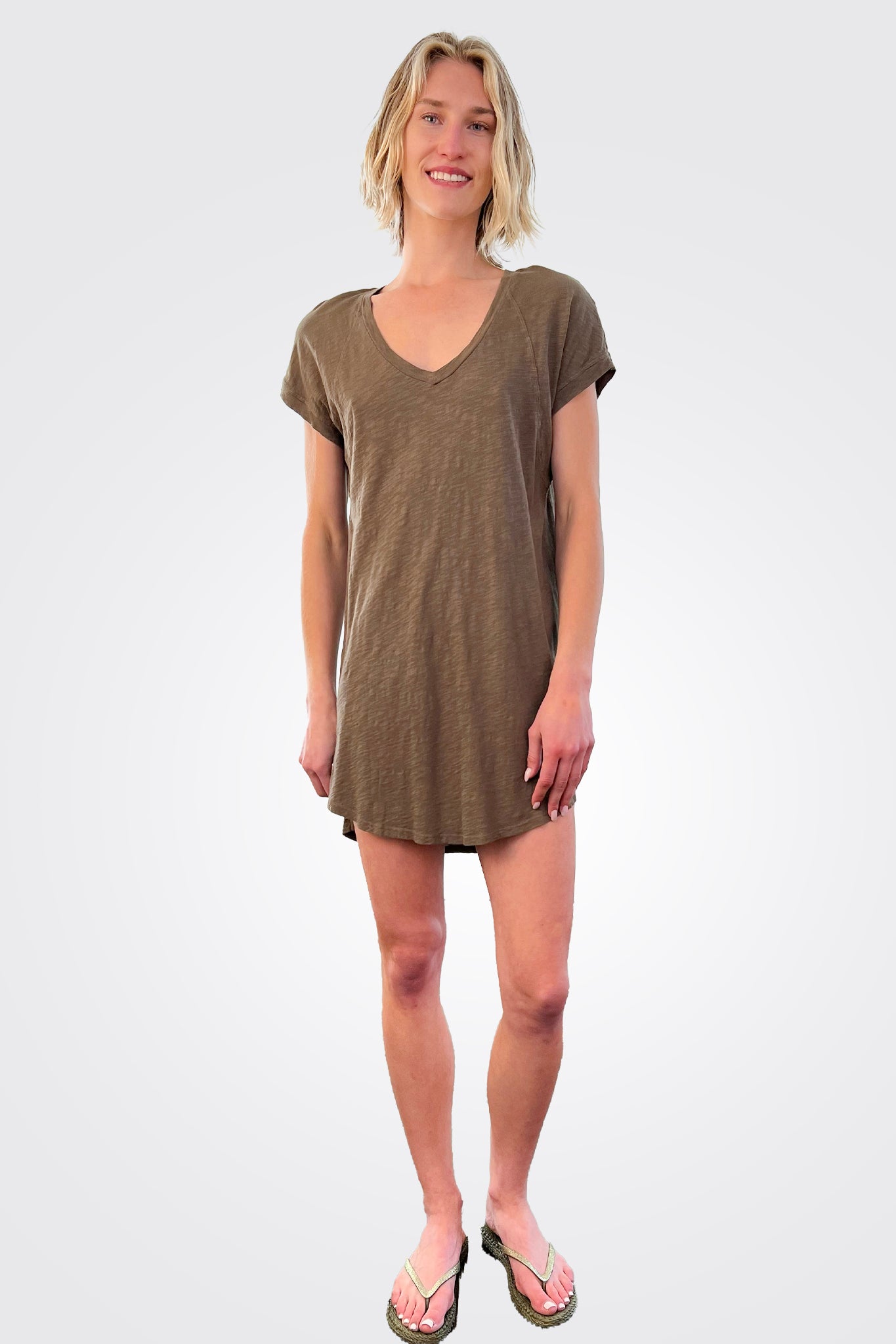 Raglan T Shirt Dress - Olive Tree by Bobi | 25 South Boutiques