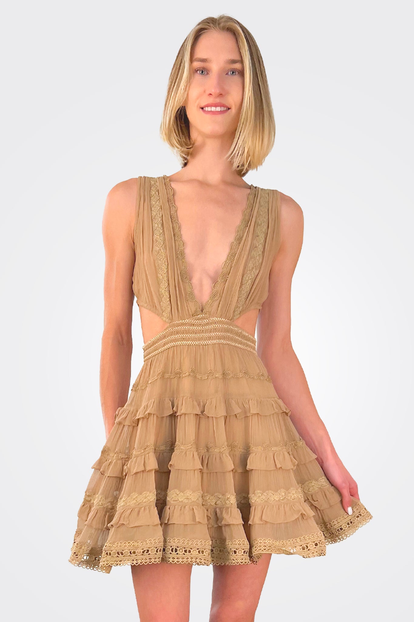 Tessa Mini Dress - Tan by Rococo Sand — alternate view