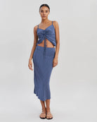 The Brielle Skirt - Midnight Blue Polka Dot by Solid & Striped | 25 South Boutiques