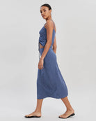 The Brielle Skirt - Midnight Blue Polka Dot by Solid & Striped — alternate view