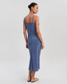 The Brielle Skirt - Midnight Blue Polka Dot by Solid & Striped — view 3