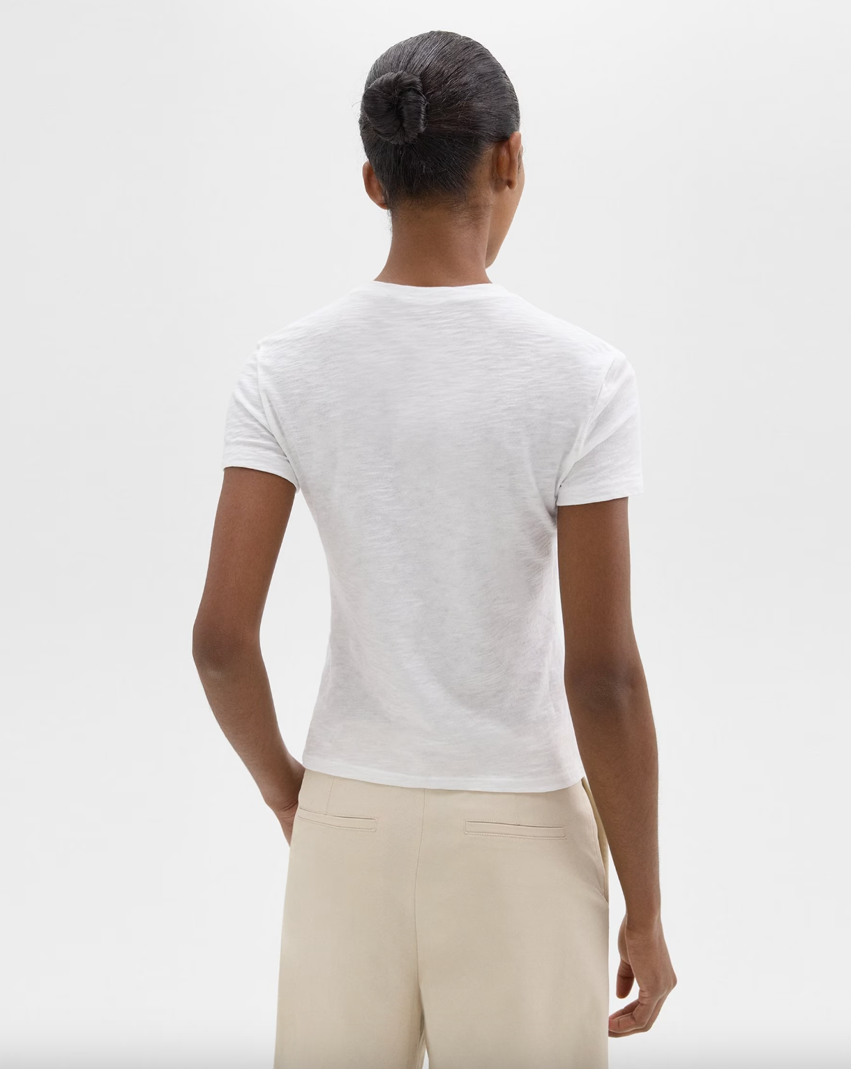 Organic Slub Cotton Tiny Tee - White by Theory — alternate view