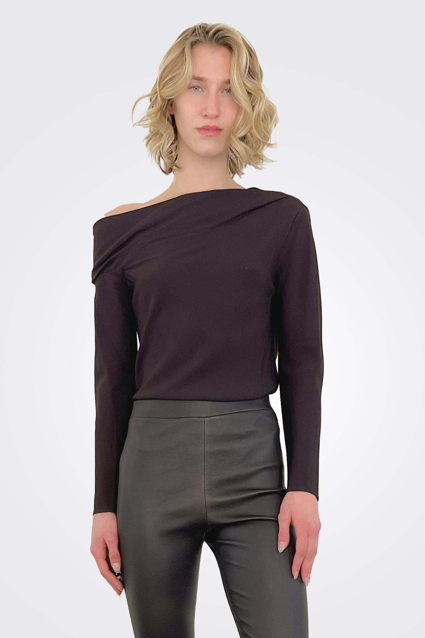 One Shoulder Long Sleeve - Mink by Theory | 25 South Boutiques