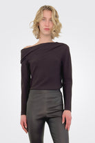 One Shoulder Long Sleeve - Mink by Theory | 25 South Boutiques