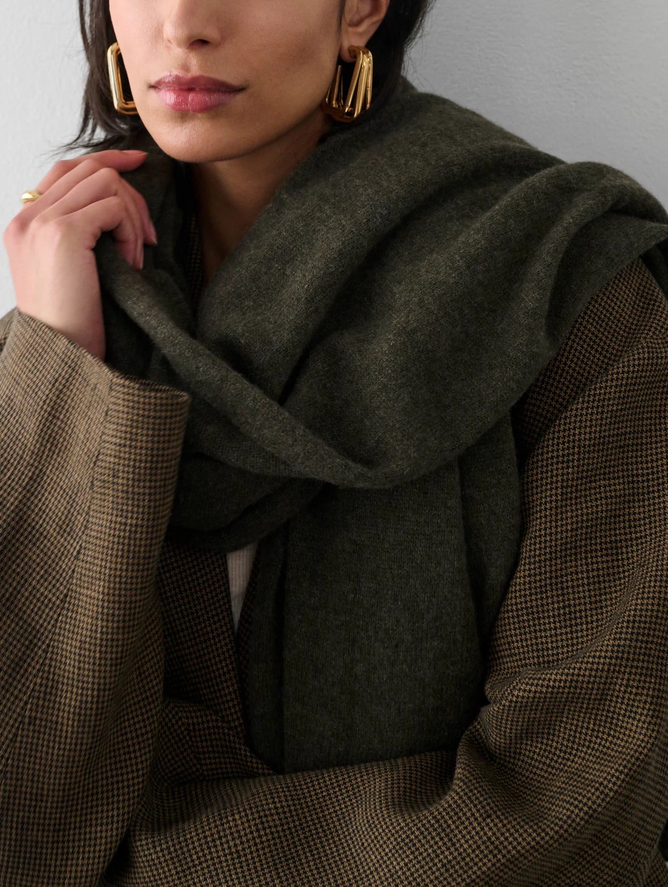 Cashmere Travel Wrap - Thyme Heather by White + Warren — alternate view