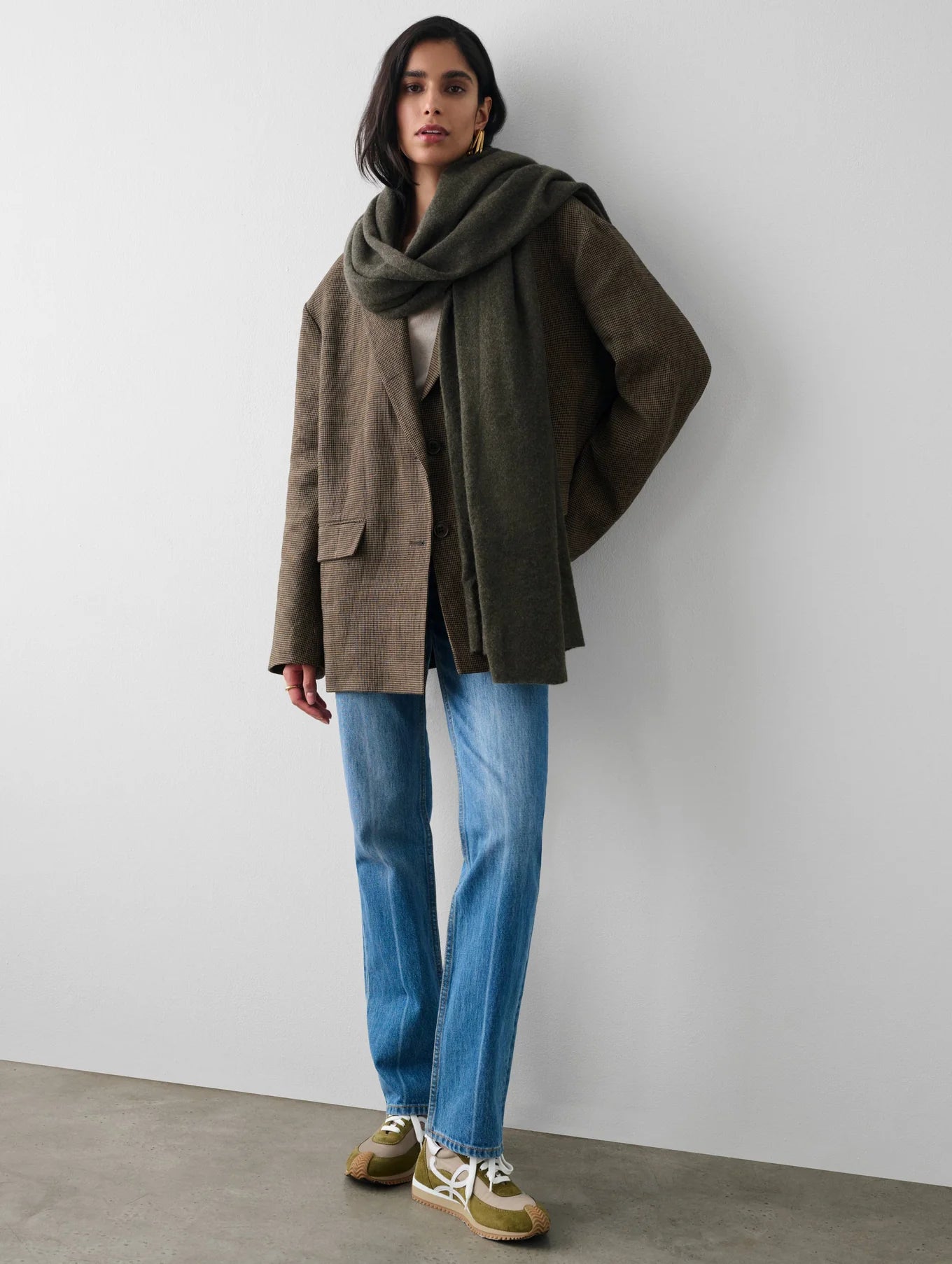 Cashmere Travel Wrap - Thyme Heather by White + Warren — view 3