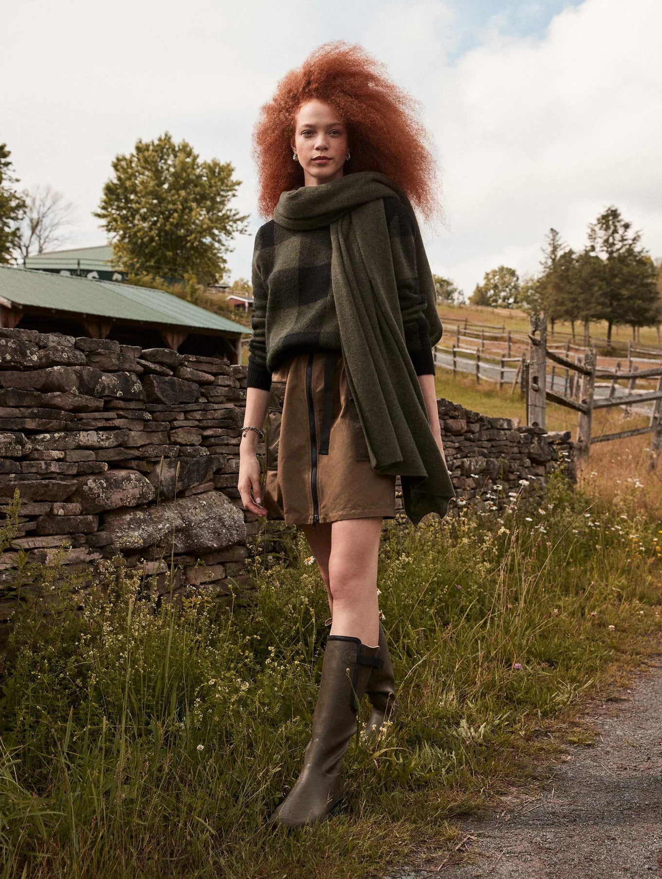 Cashmere Travel Wrap - Thyme Heather by White + Warren — view 4