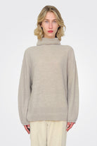 Fine Boucle Knit Turtleneck - Greige by Pas de Calais | 25 South Boutiques