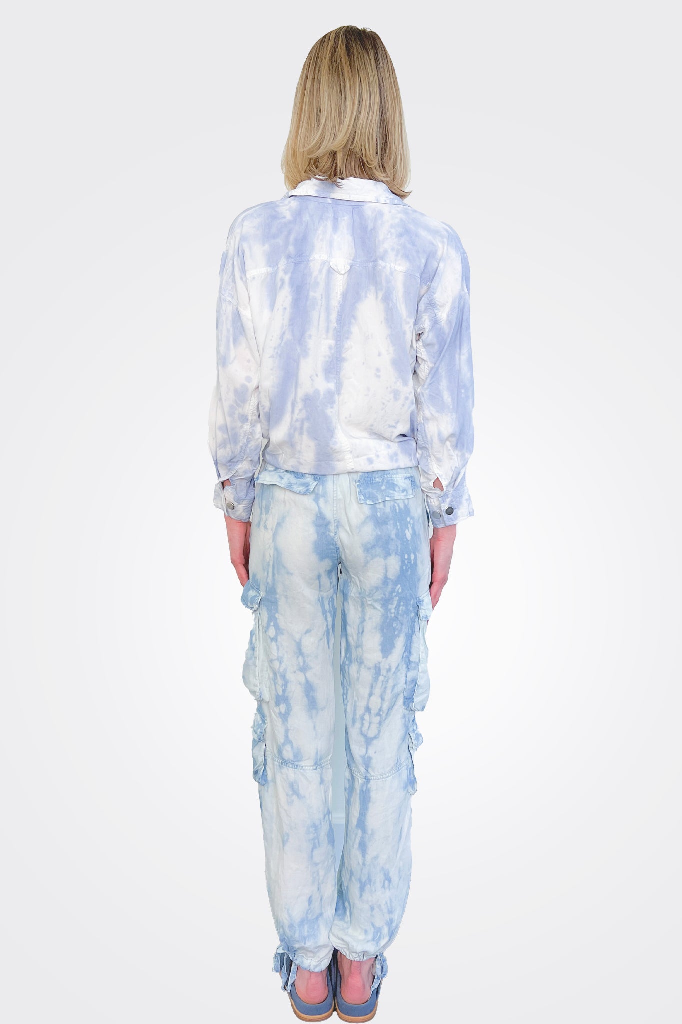 Tie Dye Button Down - Blue by The Nu Vintage — view 3