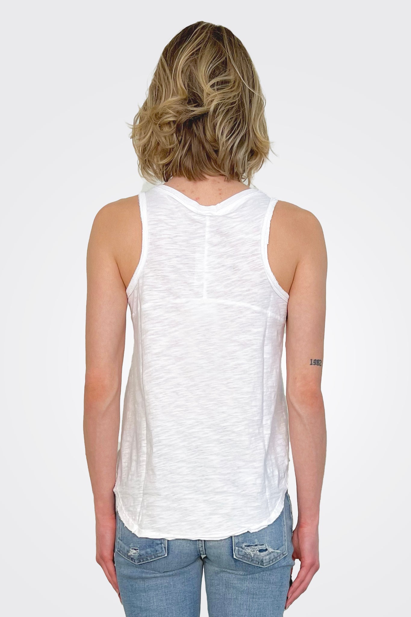 V Neck Tank - White by Dylan — alternate view