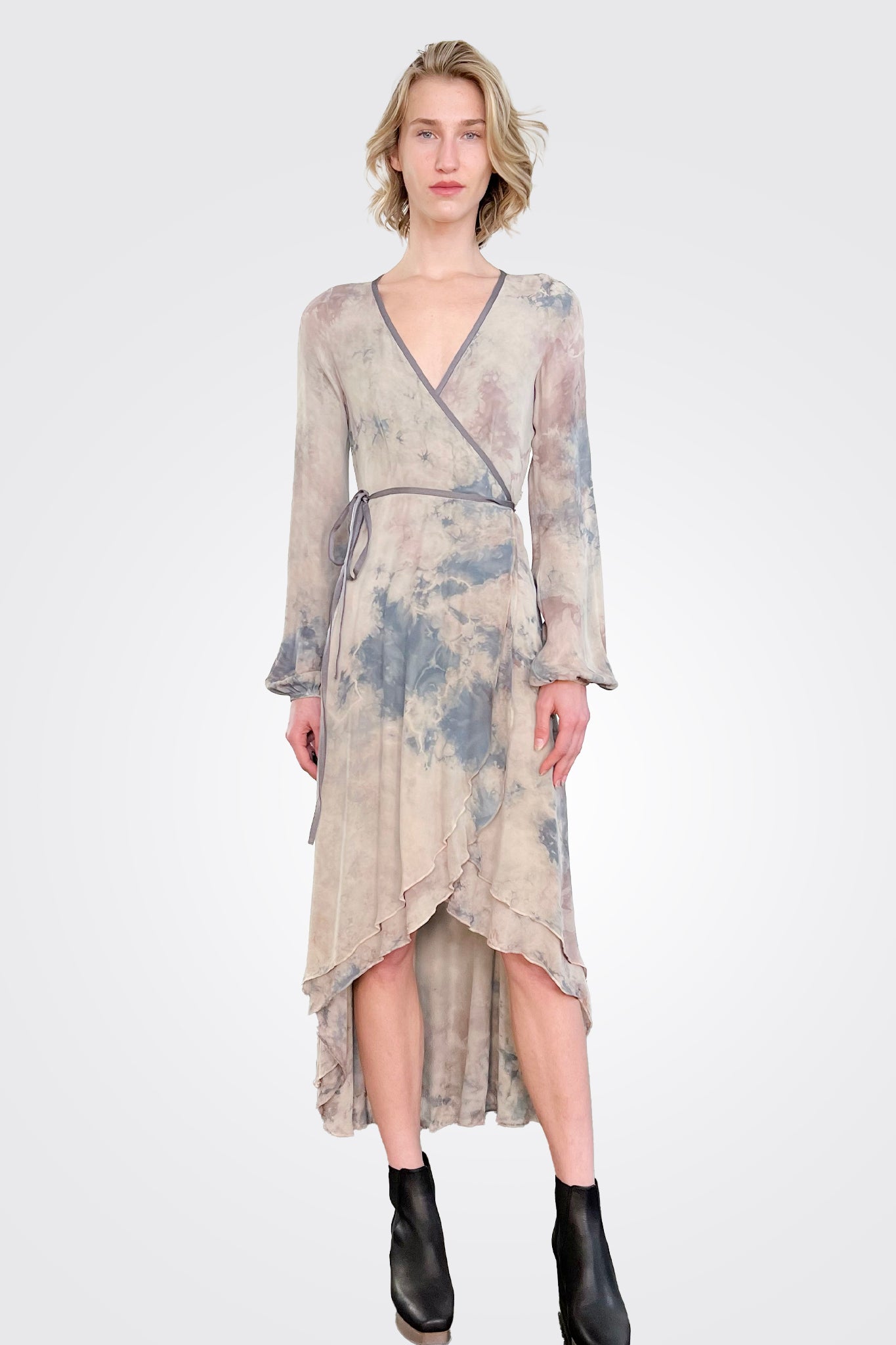 Jennifer Long Sleeve Wrap Dress - Tokyo by Michelle Jonas — alternate view