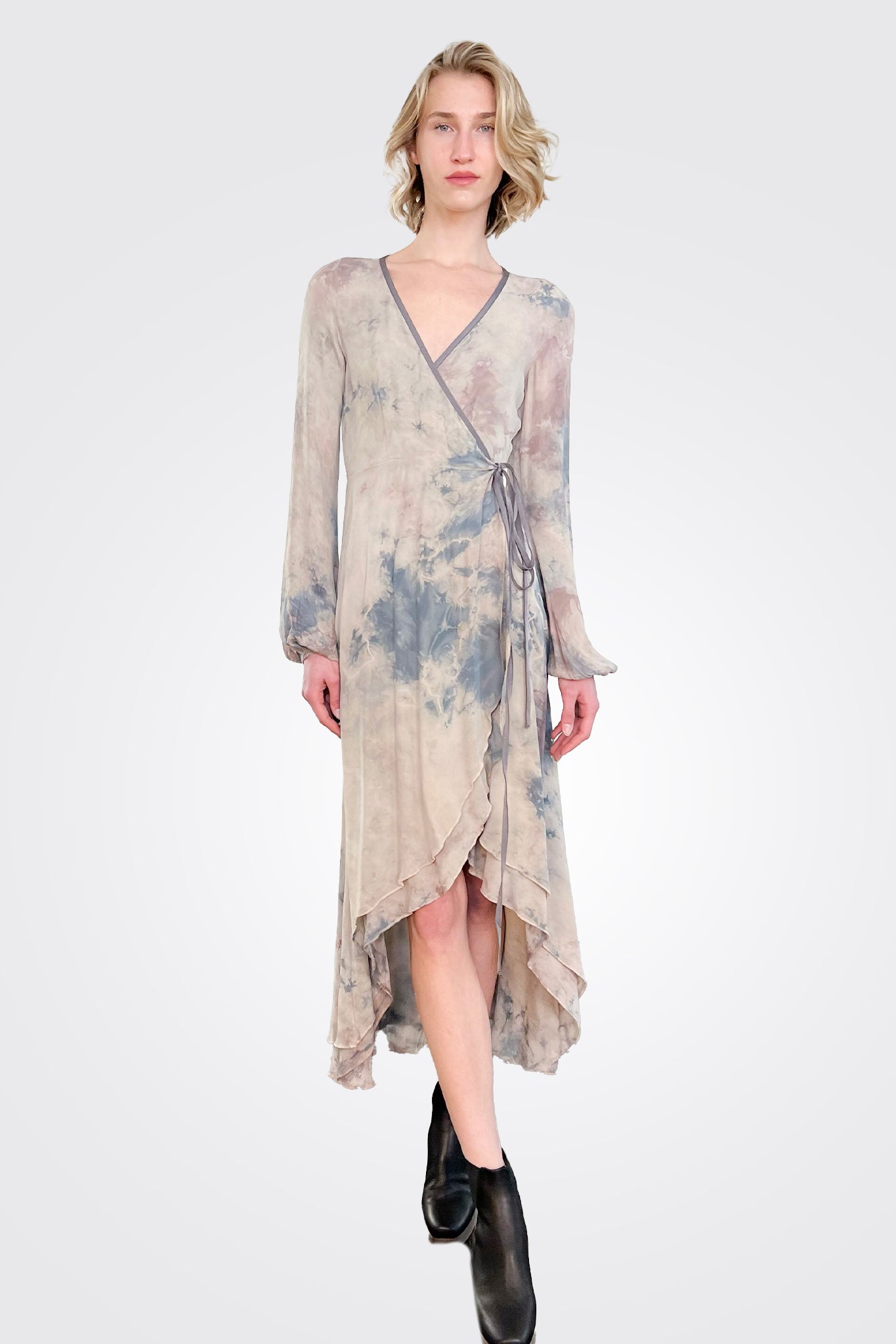 Jennifer Long Sleeve Wrap Dress - Tokyo by Michelle Jonas — view 3