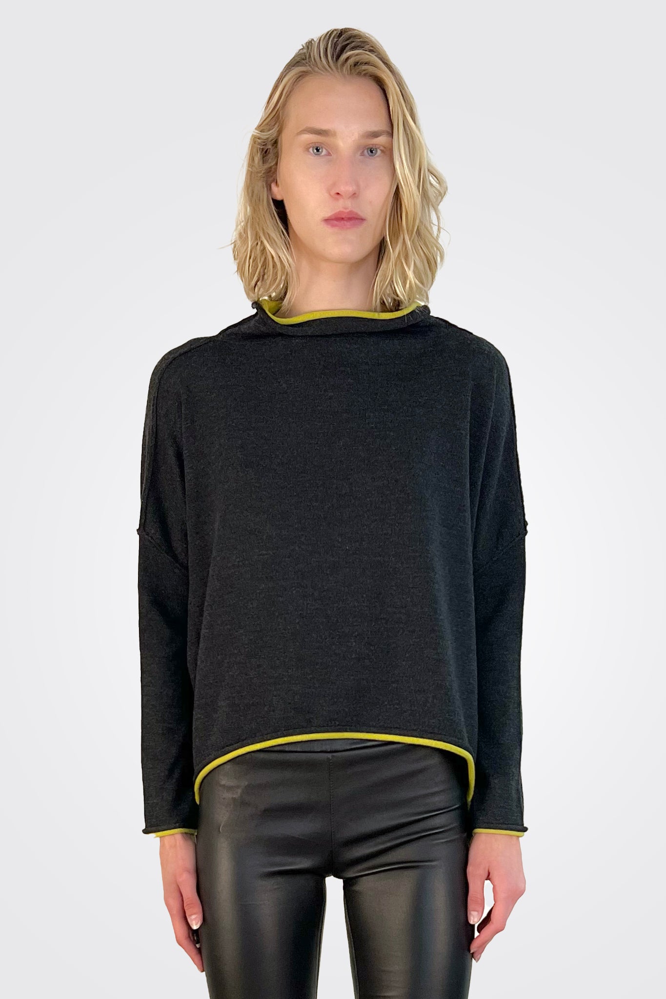 Two Tone Pullover - Grey by Banana Blue | 25 South Boutiques