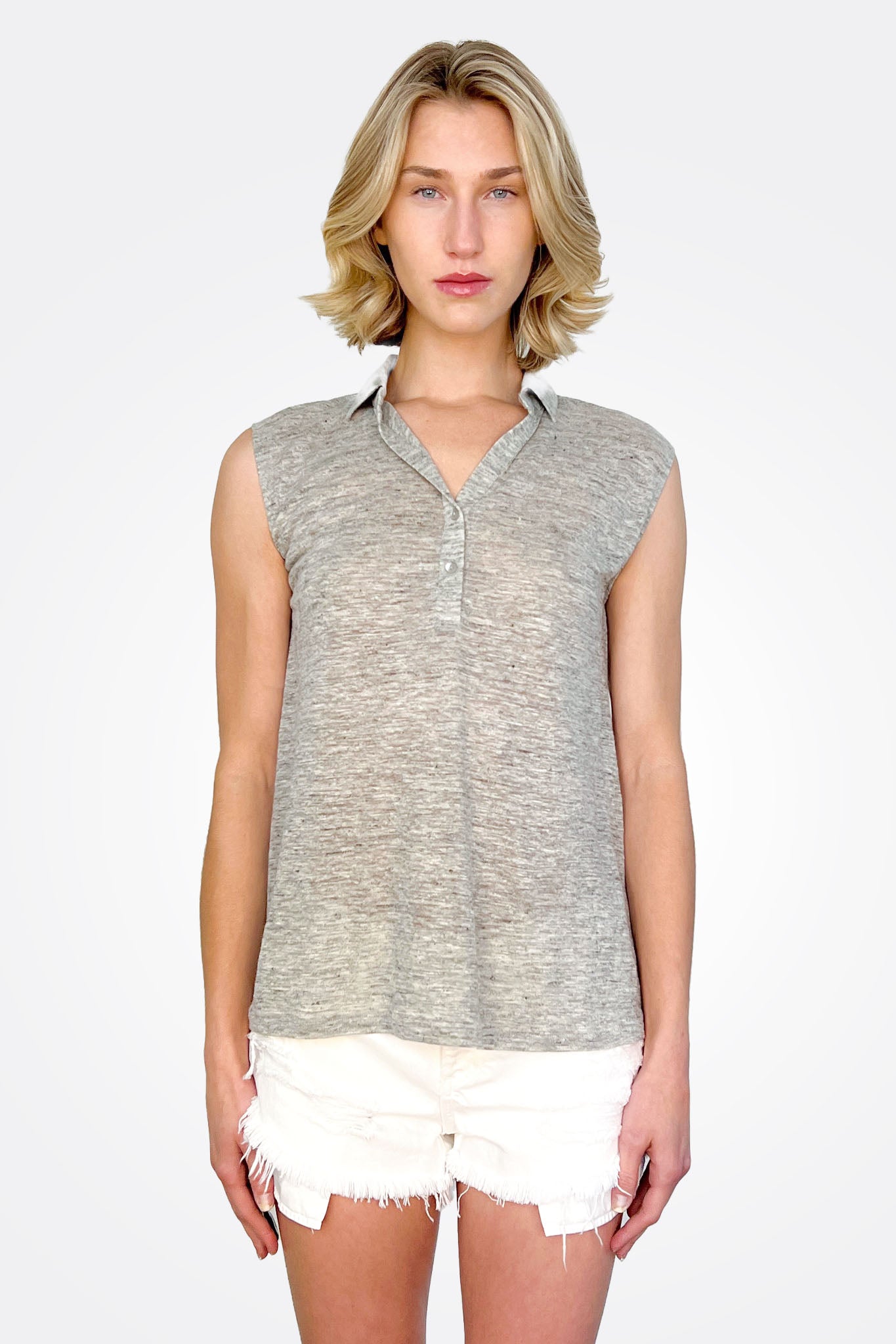 Polo Neck Top - Heather by Purotatto | 25 South Boutiques