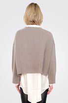 Eco Cashmere Crew Neck Sweater - Taupe by Isabel Benenato — alternate view