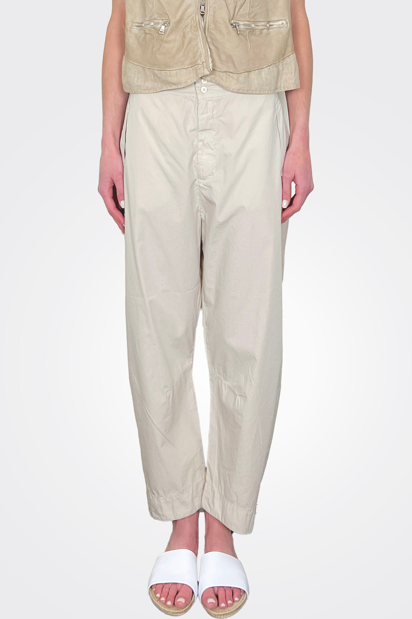 Comfort Fit Light Cotton Trousers - Sand by Transit Par-Such — alternate view