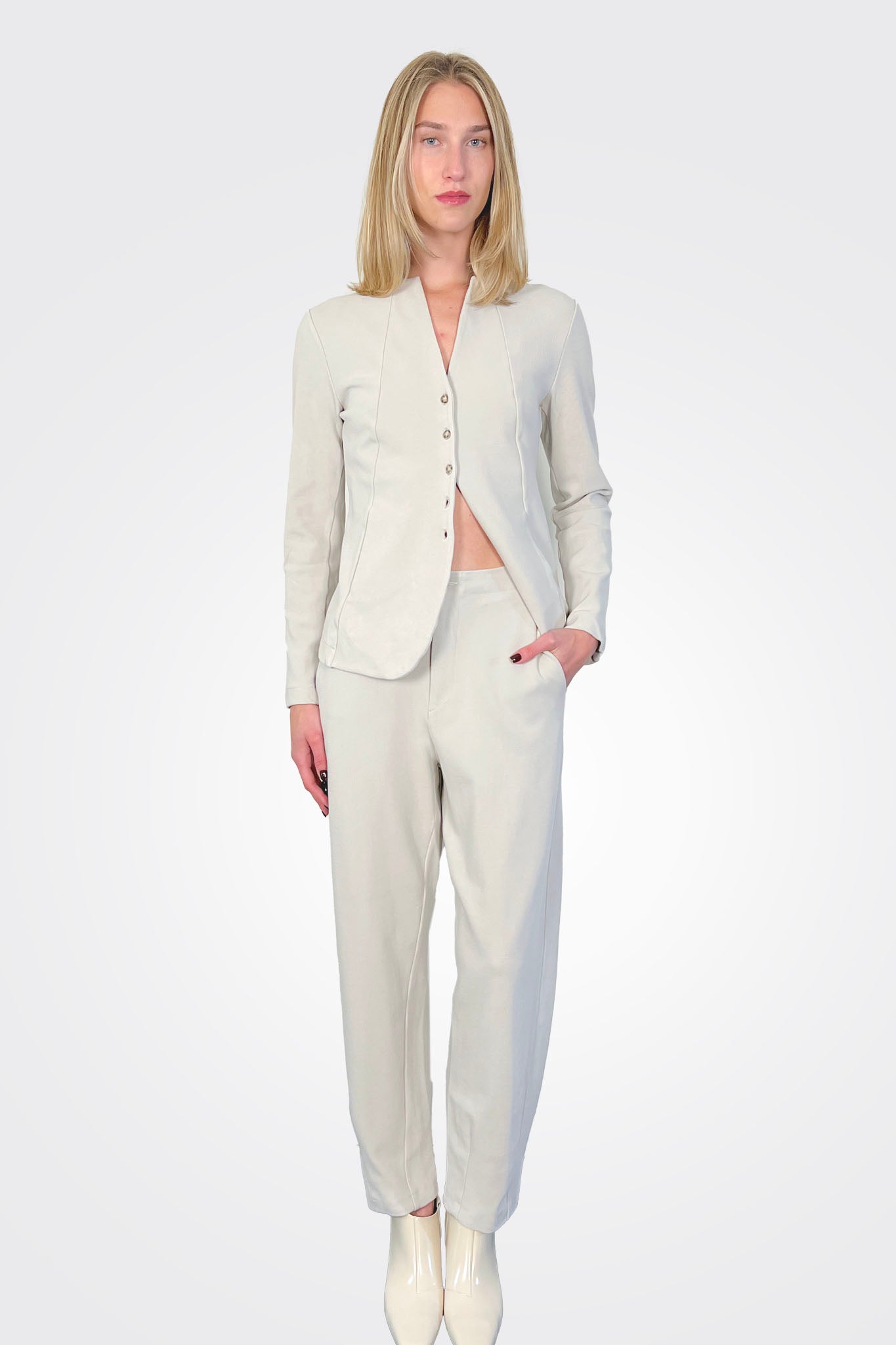 Straight Tapered Trousers - Chalk by Transit Par-Such | 25 South Boutiques