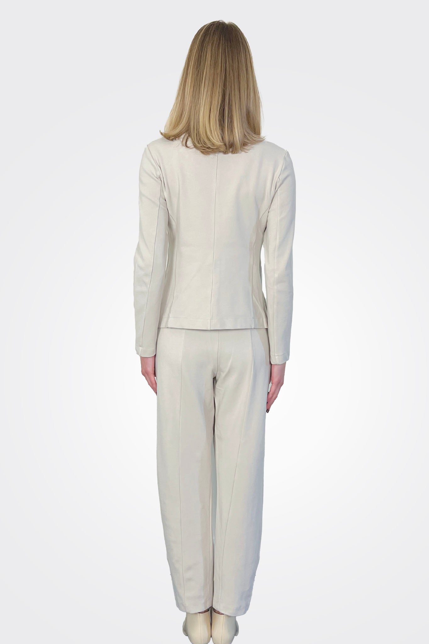 Collarless Structured Jacket - Chalk by Transit Par-Such — view 4
