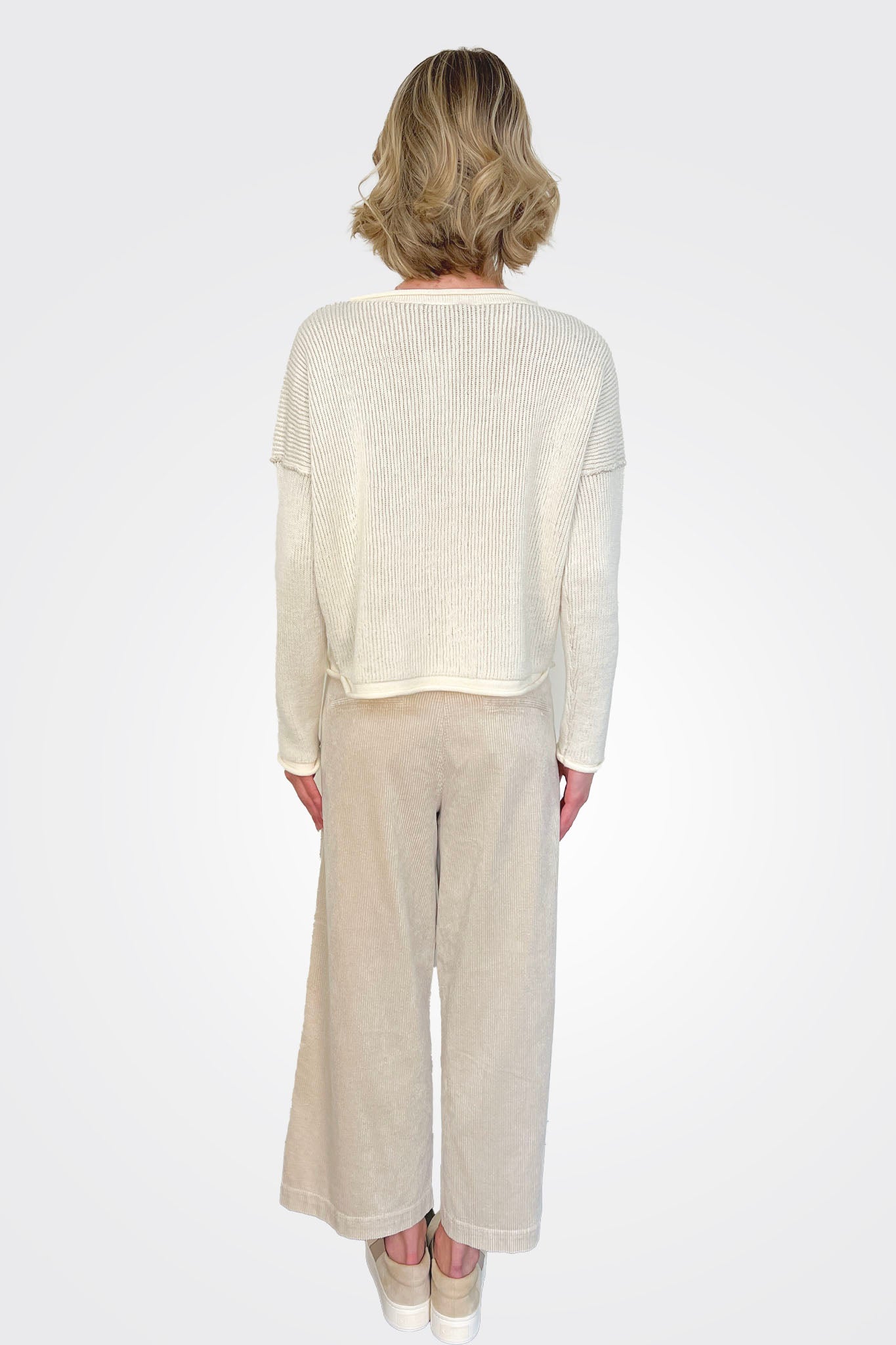 Wide Leg Corduroy Trousers - Sand by Transit Par-Such — view 3