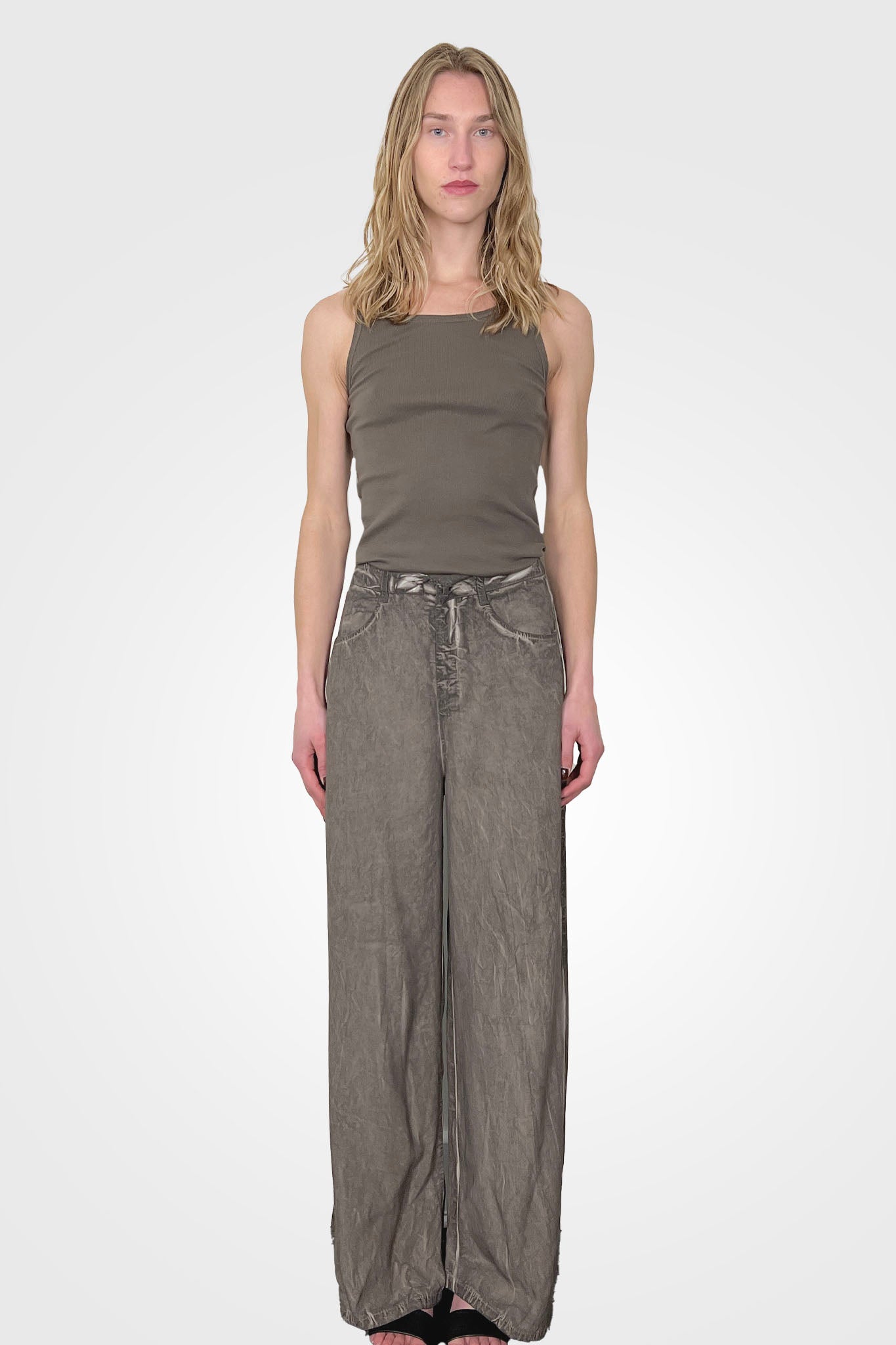 Greige Tie Dye Palazzo Trousers - Brown by Transit Par-Such | 25 South Boutiques