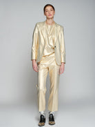 Carole Metallic Stretch Trousers - Gold by Vilagallo | 25 South Boutiques