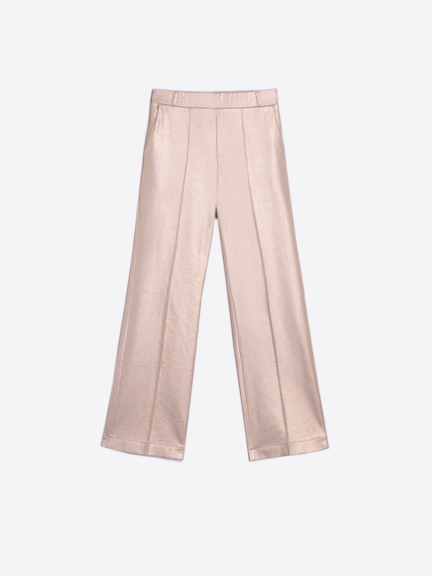 Carole Metallic Stretch Trousers - Gold by Vilagallo — view 3