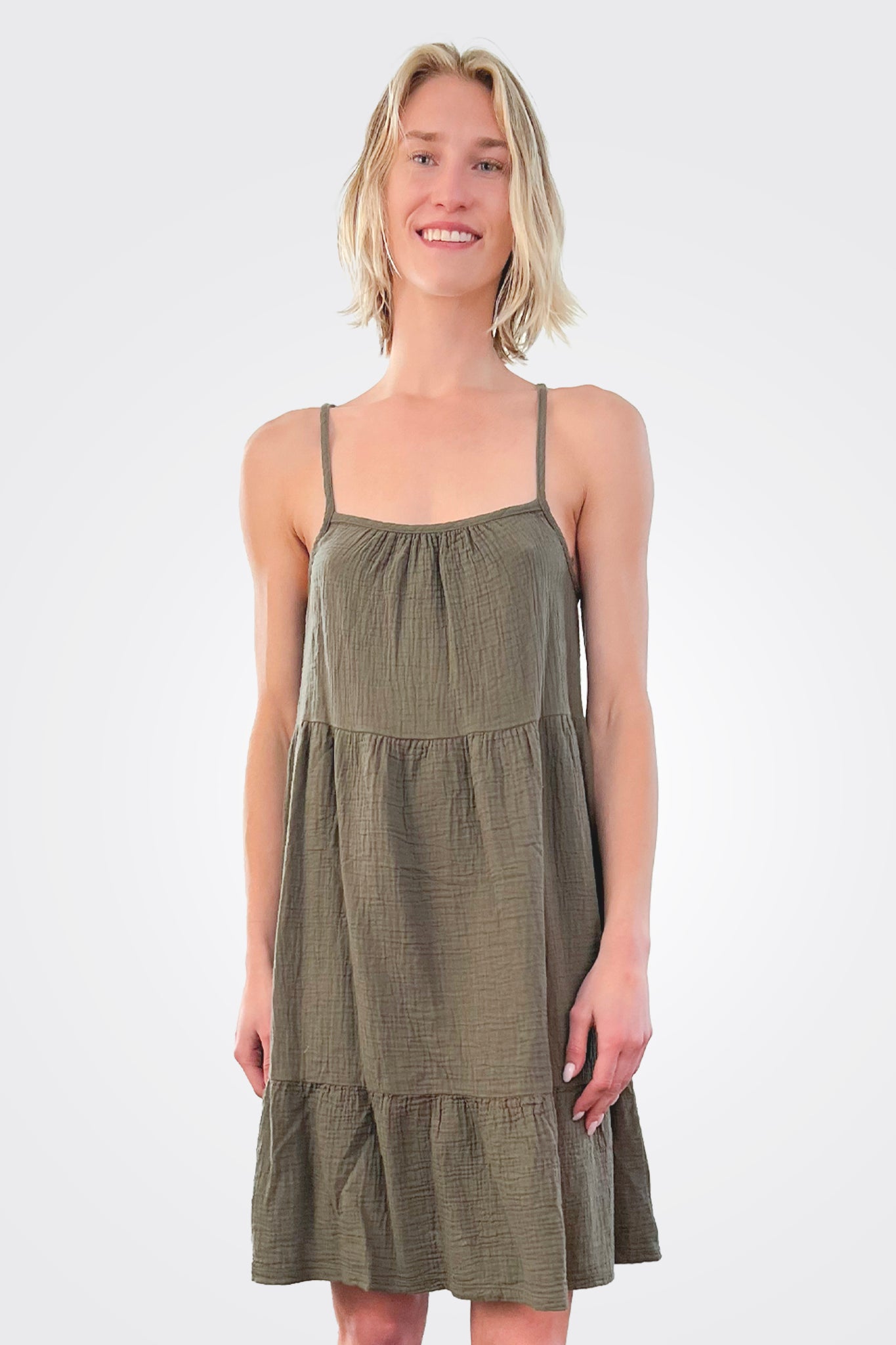 Cami Tiered Dress - Troops by Bobi — alternate view