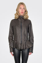 Flared Hem Hooded Leather Jacket - Turf by Rundholz | 25 South Boutiques