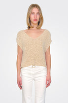 Boucle Gold Knit Sweater - Beige by Twinset | 25 South Boutiques